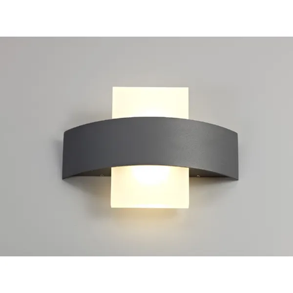 Newbury Up And Downward Lighting Wall Lamp, 2 x 5W LED, 3000K, 850lm, IP54, Anthracite, 3yrs Warranty
