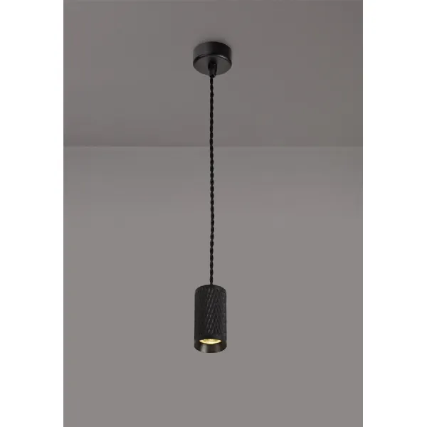 Lenham 1 Light 11cm Pendant Light GU10, Sand Black