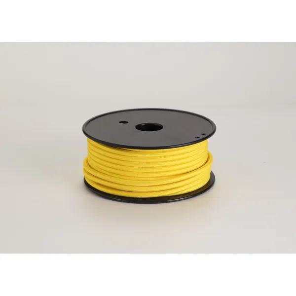 Knightsbridge 25m Roll Yellow Braided 2 Core 0.75mm Cable VDE Approved