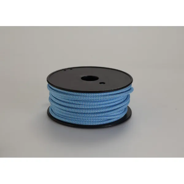 Knightsbridge 25m Roll Blue And White Wave Stripes Braided 2 Core 0.75mm Cable VDE Approved