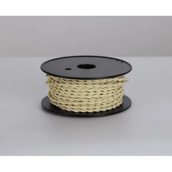 Knightsbridge 25m Roll Beige Braided Twisted 2 Core 0.75mm Cable VDE Approved