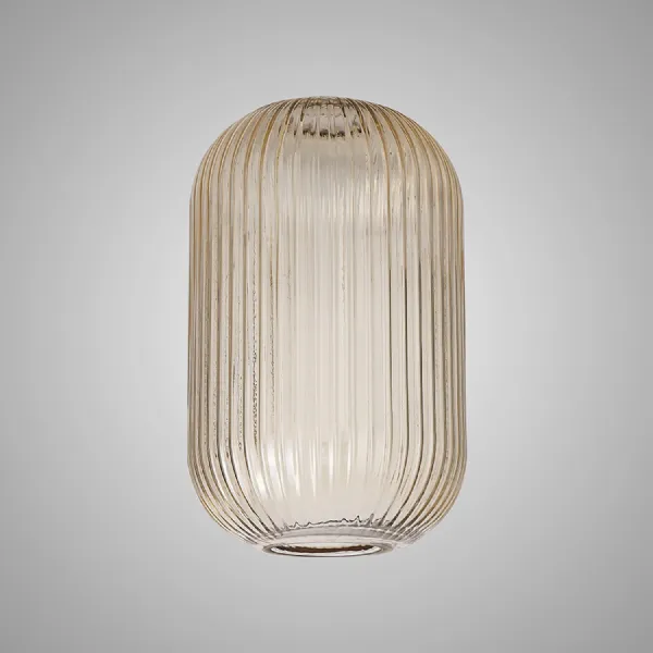 Epsom 20cm Tubular Ribbed Glass (D), Champagne
