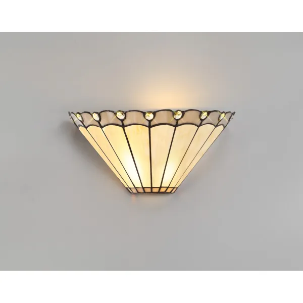Ware Tiffany Wall Lamp, 2 x E14, Grey Cream Crystal