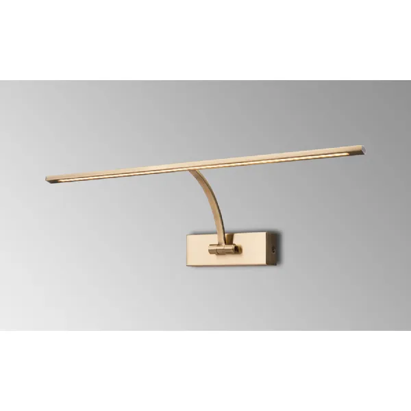 Horam Large 1 Arm Wall Lamp Picture Light, 1 x 10W LED, 3000K, 850lm, Antique Brass, 3yrs Warranty