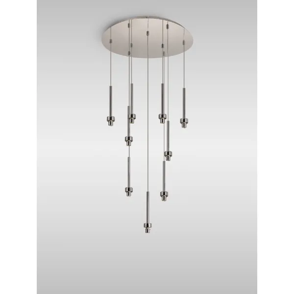 Abingdon Polished Chrome 9 Light G9 Universal 2.5m Round Multiple Pendant, Suitable For A Vast Selection Of Glass Shades