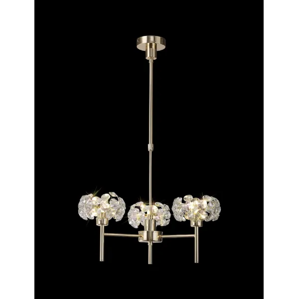 Camden 3 Light G9 Telescopic Light With French Gold And Crystal Shade