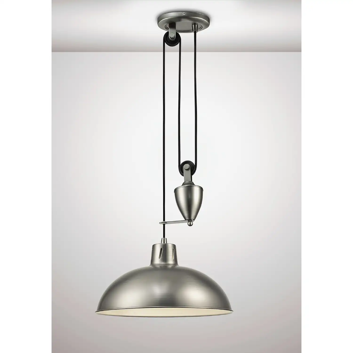 Wellington Pulley System Pendant 1 Light E27 Antique Nickel