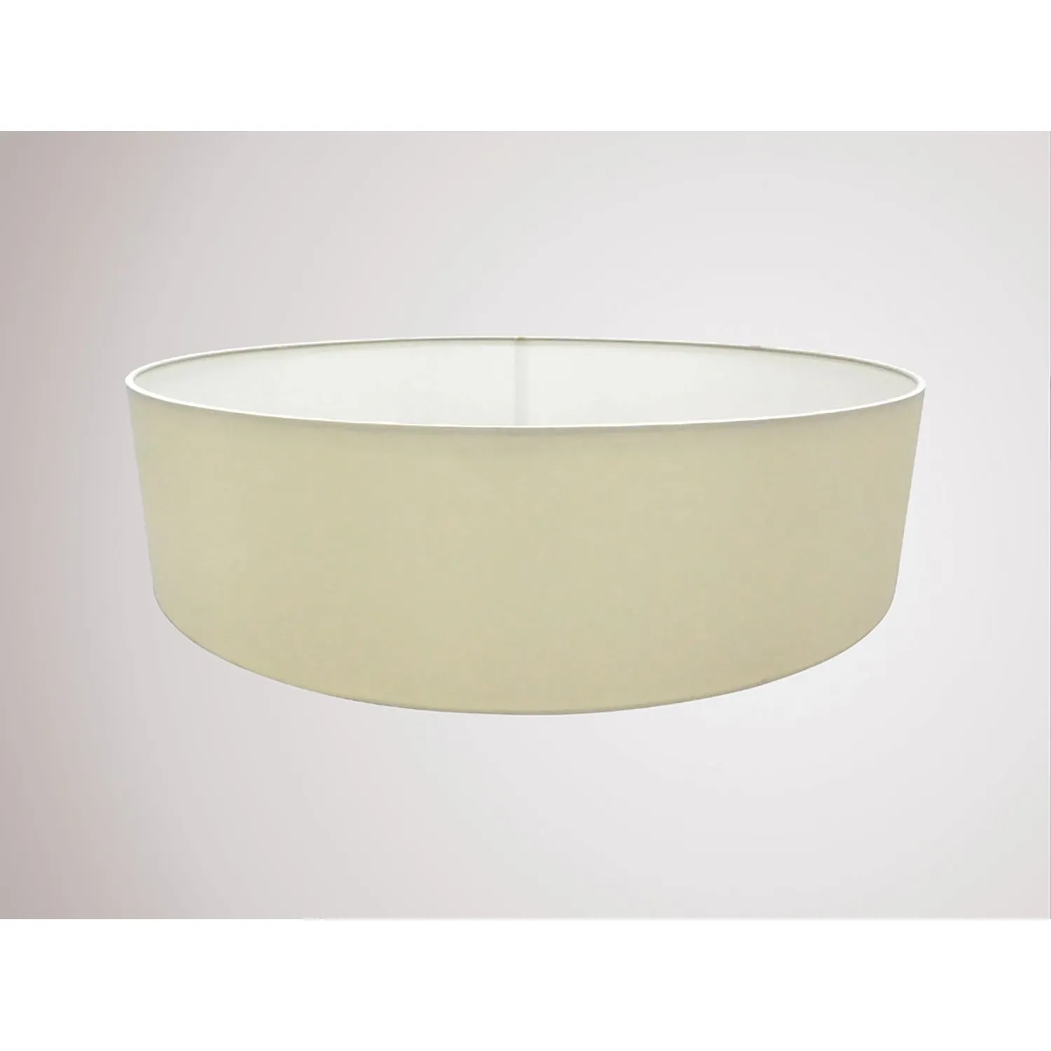 Serena Round Cylinder, 600 x 150mm Faux Silk Fabric Shade, Ivory Pearl White Laminate