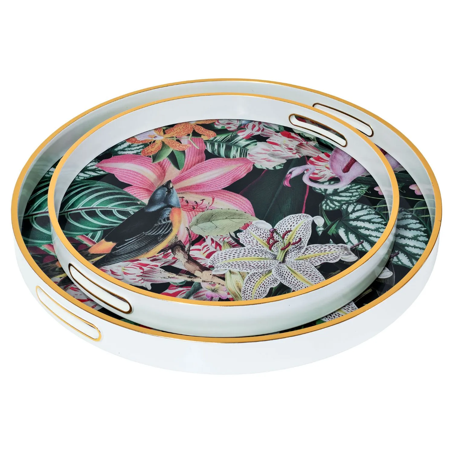 Myrtle and Mary Circular Tropical Bomb Serving Trays