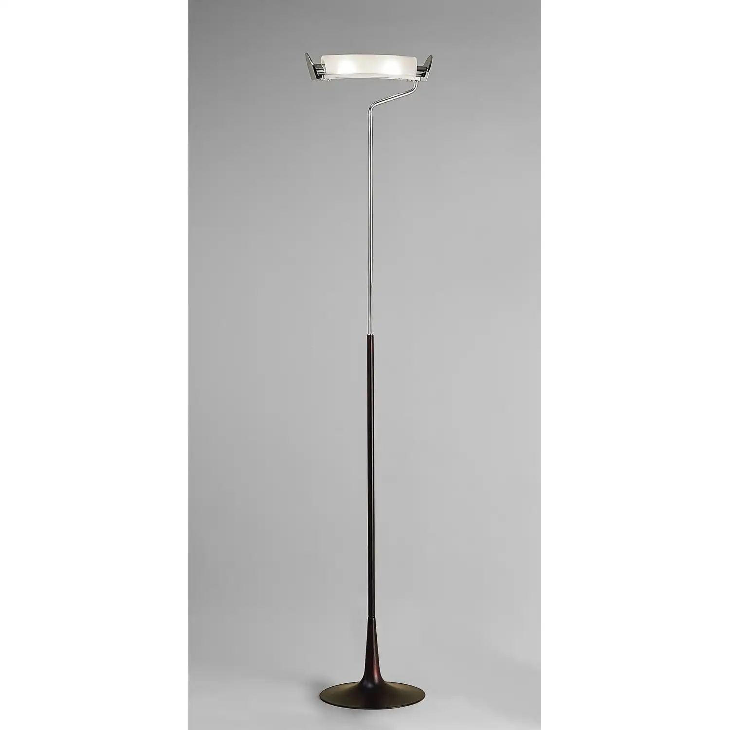 Zira Floor Lamp 2 Light G9, Polished Chrome Frosted White Glass Wenge, NOT LED CFL Compatible