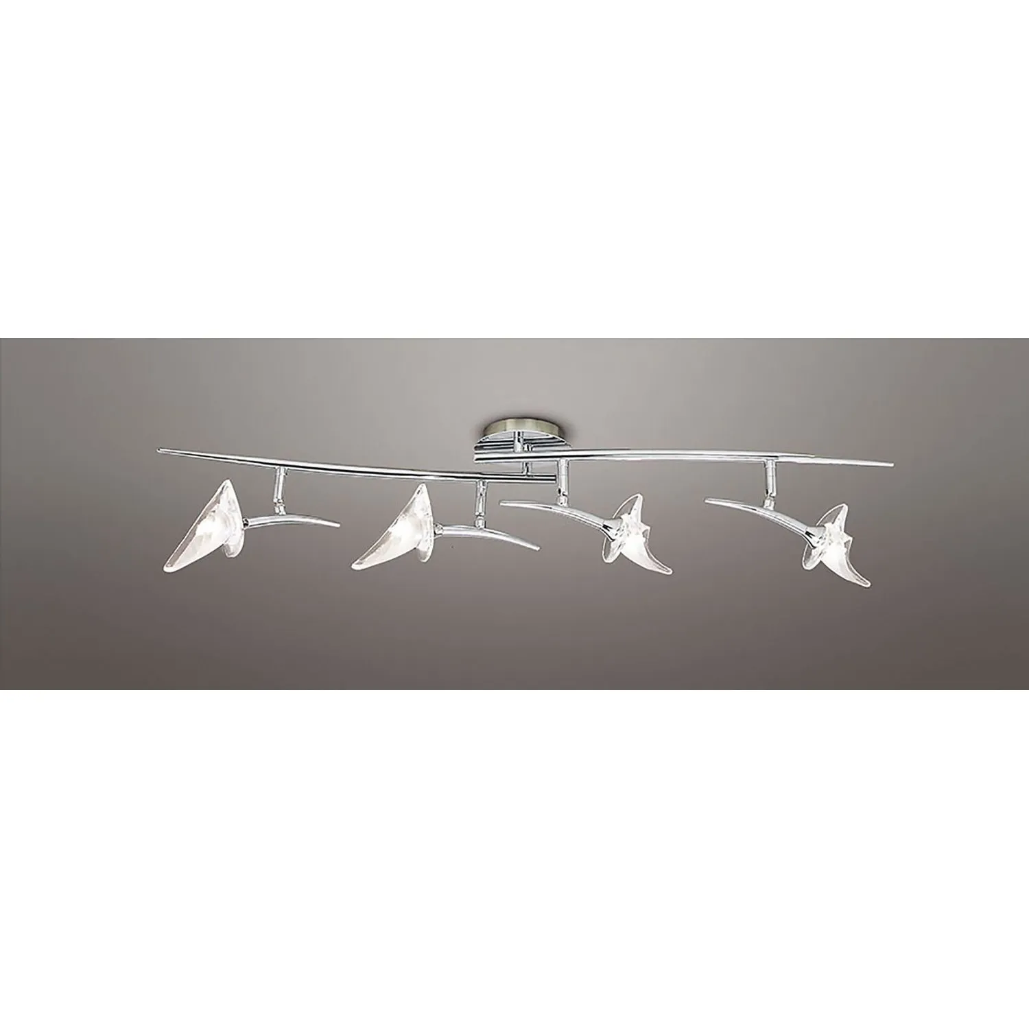 Flavia Linear Spot Light 4 Light G9 With Adjustable Heads, Polished Chrome