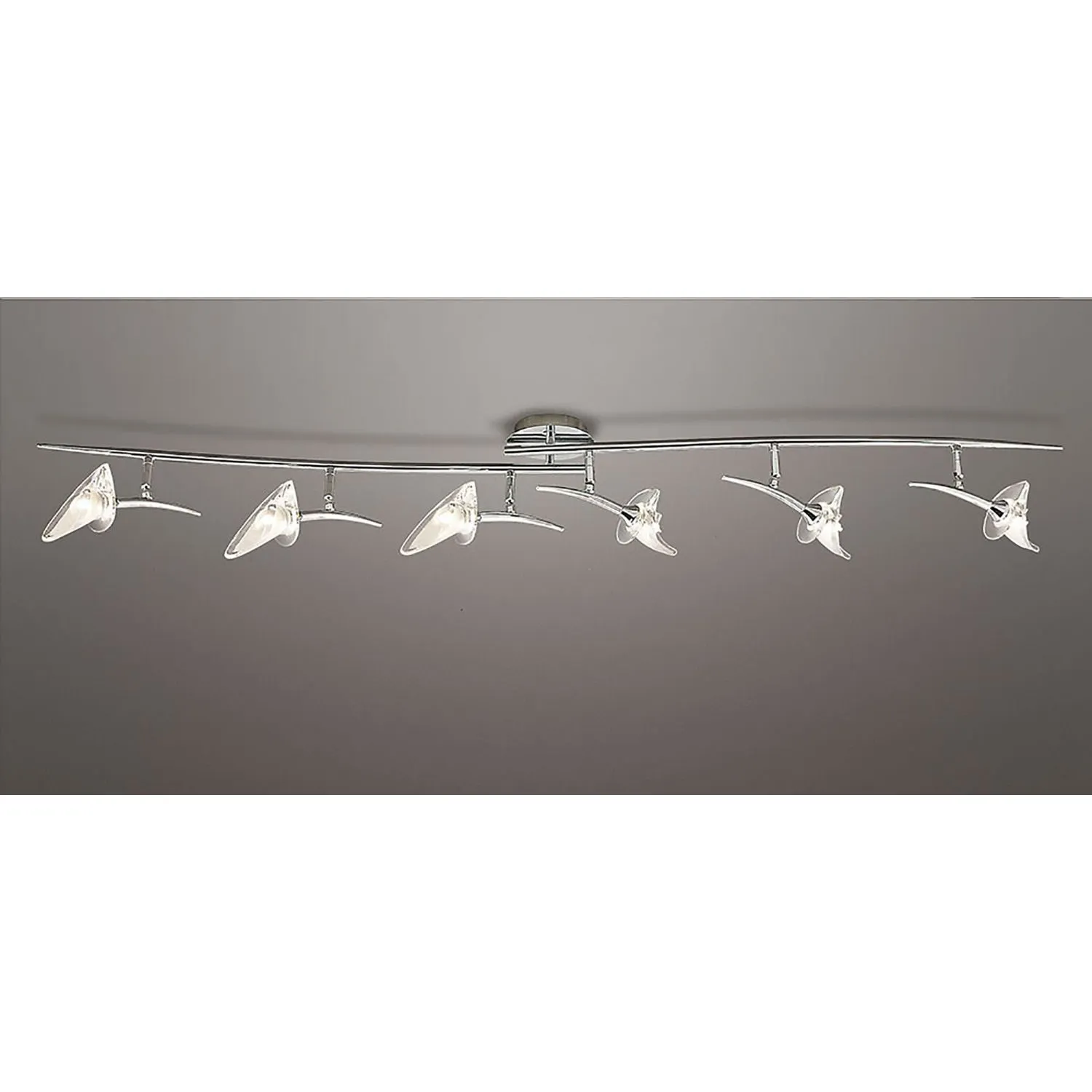 Flavia Linear Spot Light 6 Light G9 With Adjustable Heads, Polished Chrome