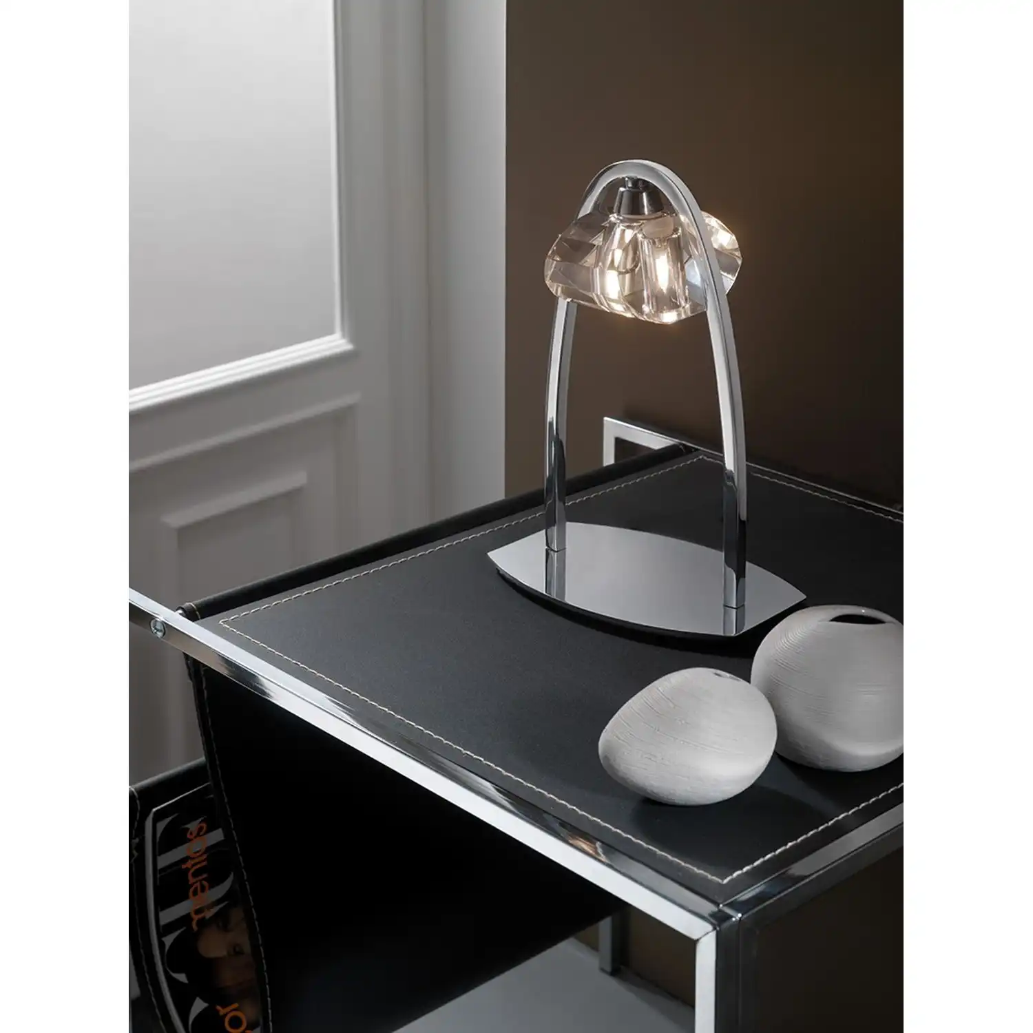 Alfa Large Table Lamp 1 Light G9, Polished Chrome