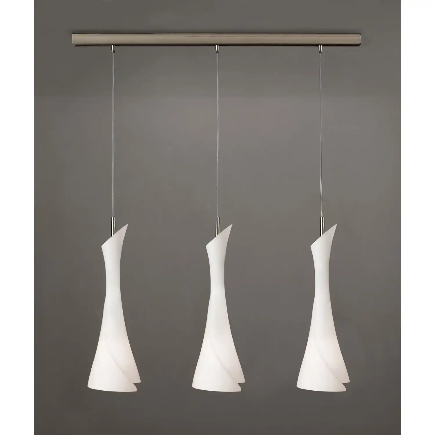 Zack Linear Pendant 3 Light E27 Line, Satin Nickel