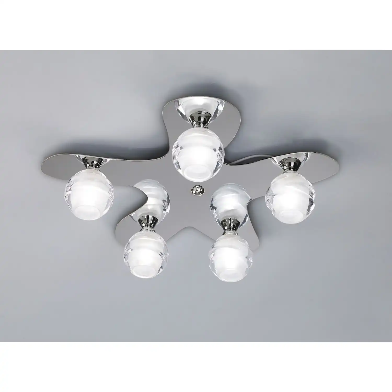 Loop Flush Ceiling 5 Light G9 ECO, Polished Chrome - Posh Living