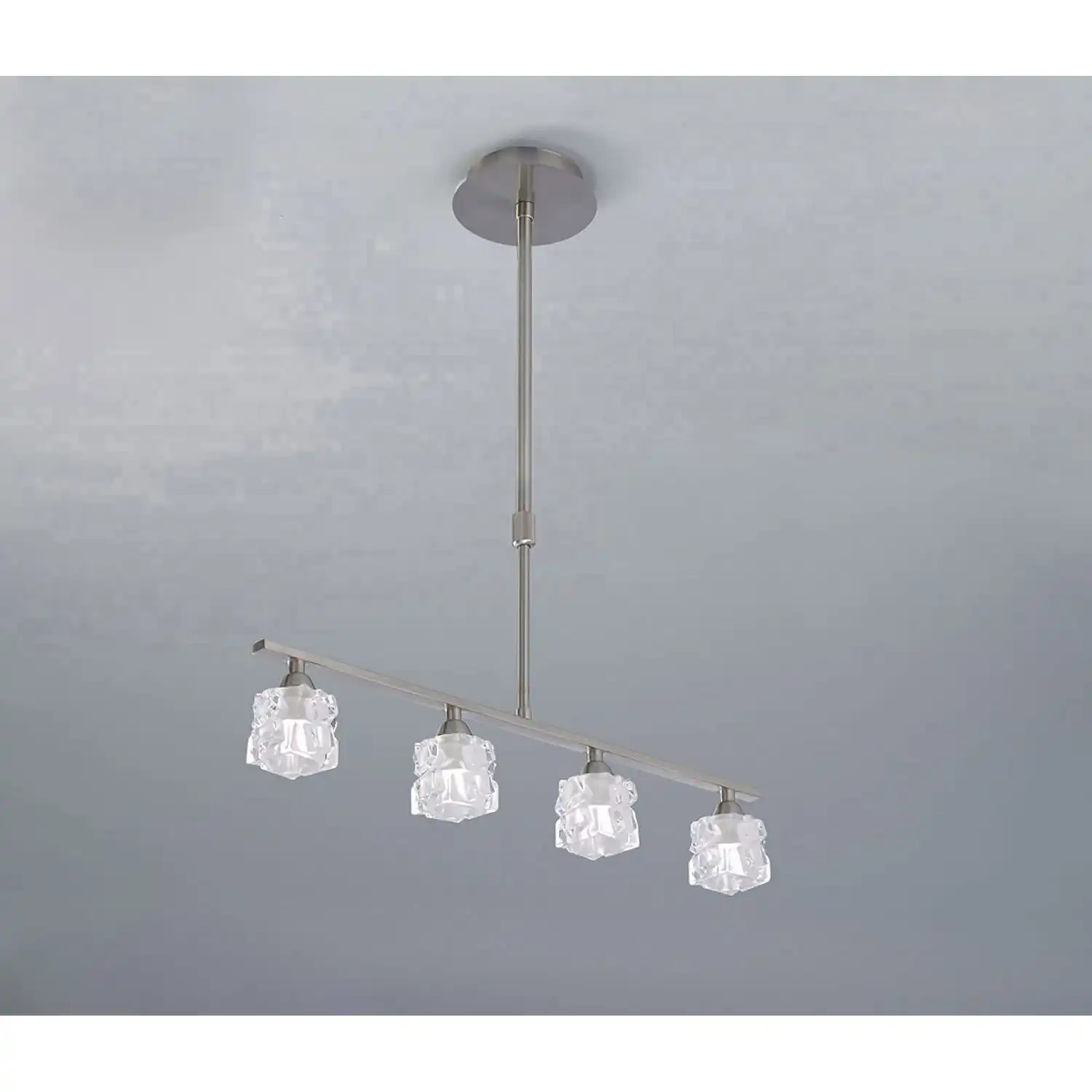 Ice Linear Pendant 4 Light G9 ECO Bar, Satin Nickel