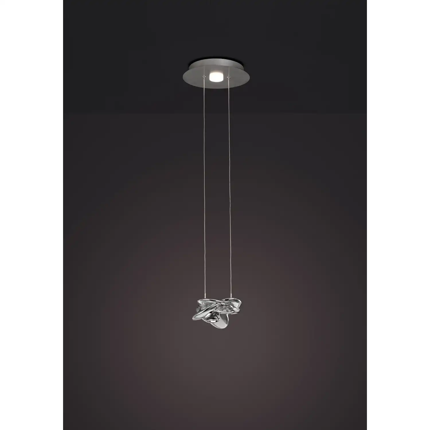 Nido Pendant 25cm Round 1 Plus 1 Lights 6W Plus 5W LED 3000K, 800lm, Chrome, 3yrs Warranty