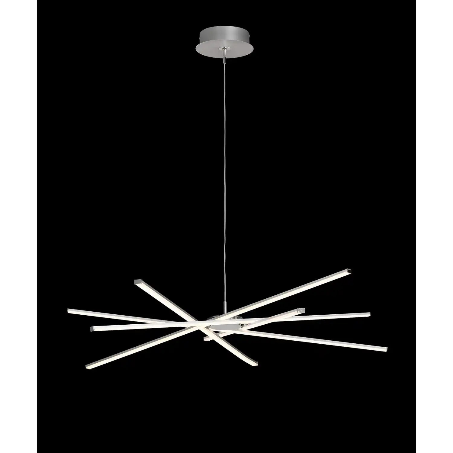 Star LED Pendant 100cm Round 60W 3000K, 4800lm, Dimmable Silver Frosted Acrylic Polished Chrome, 3yrs Warranty