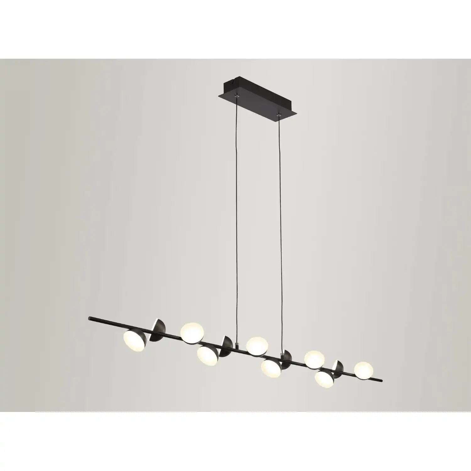 Adn 12 Light Linear Pendant 100cm, 36W LED, 3000K, 2150lm, Black, 3yrs Warranty