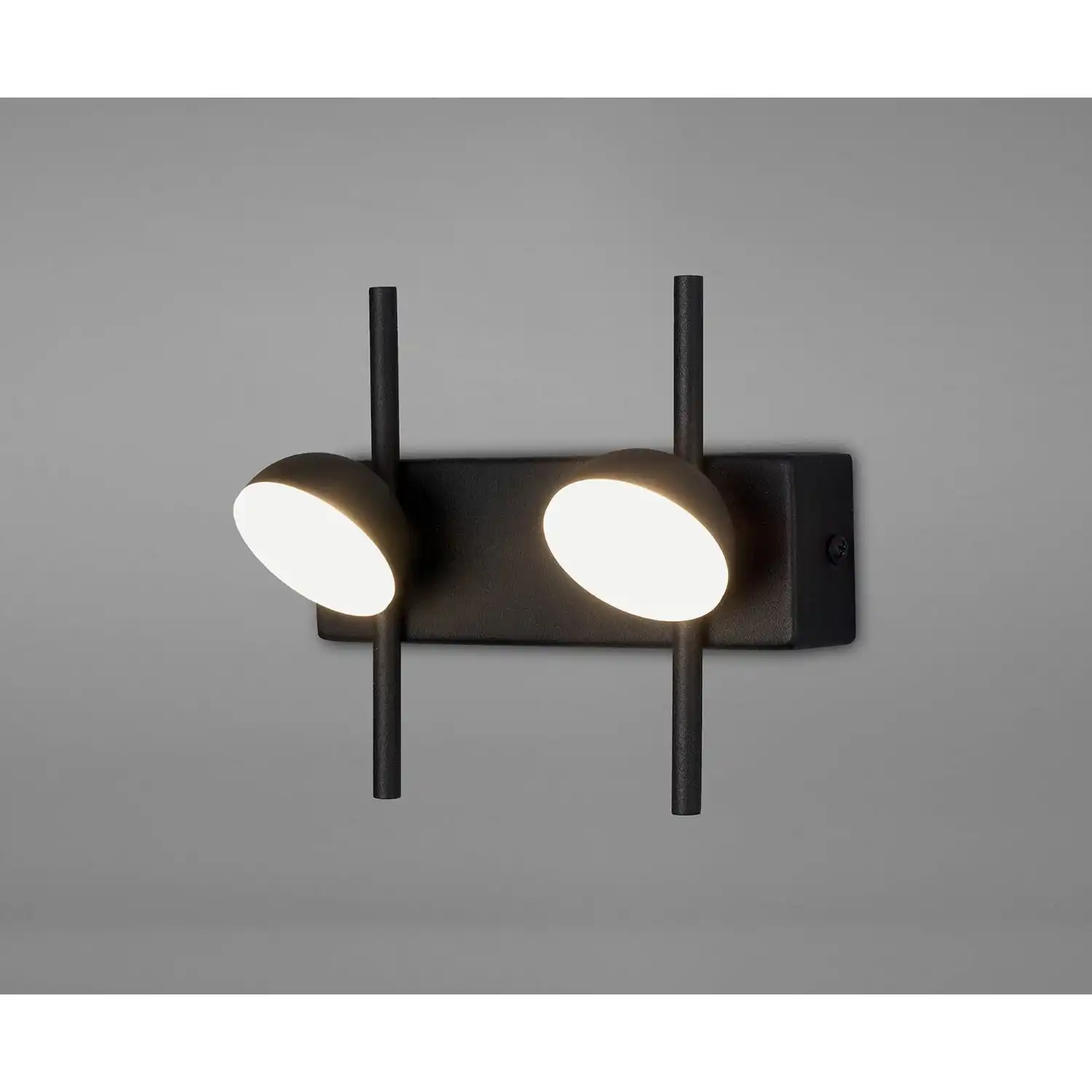 Adn 2 Light Wall Lamp, 6W LED, 3000K, 500lm, Black, 3yrs Warranty