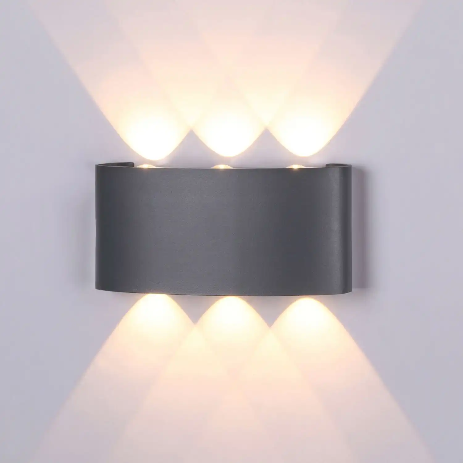 Arcs Wall Lamp, 6W LED, 3000K, 450lm, IP54, Anthracite, 3yrs Warranty