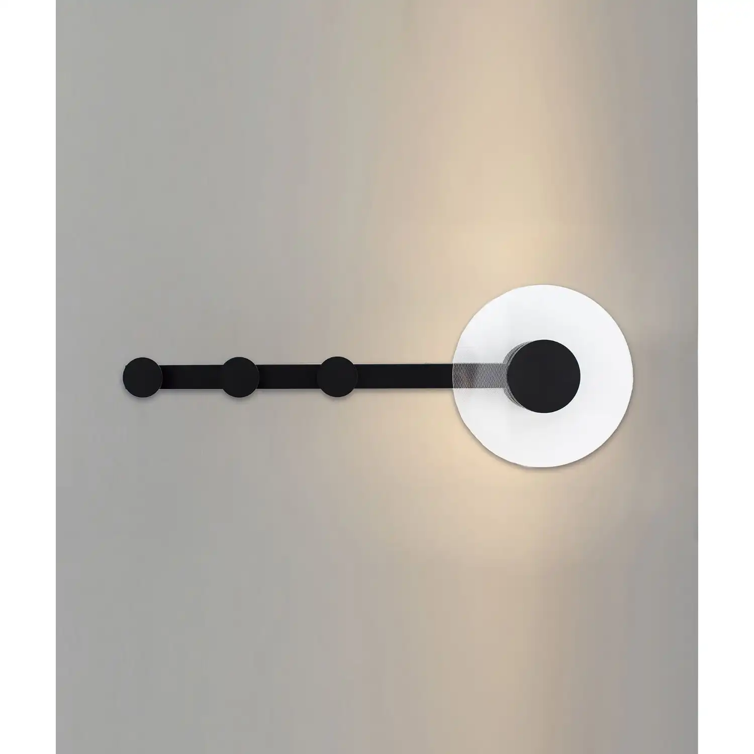 Venus Wall Lamp Coat Rack, 6W LED, 3000K, 490lm, Black, 3yrs Warranty