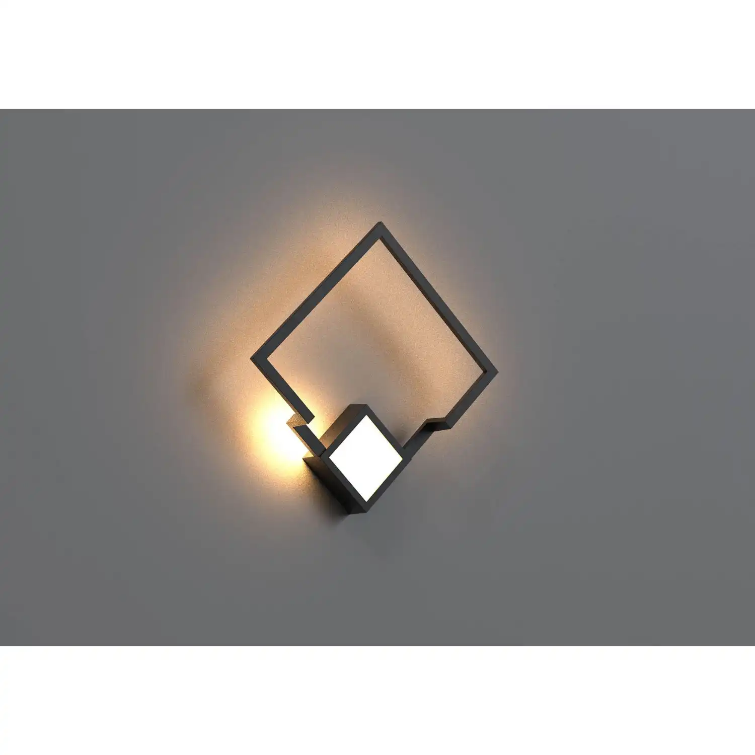 Boutique Square Wall Lamp, Dimmable, 18W LED, 3000K, 1150lm, Black, 3yrs Warranty