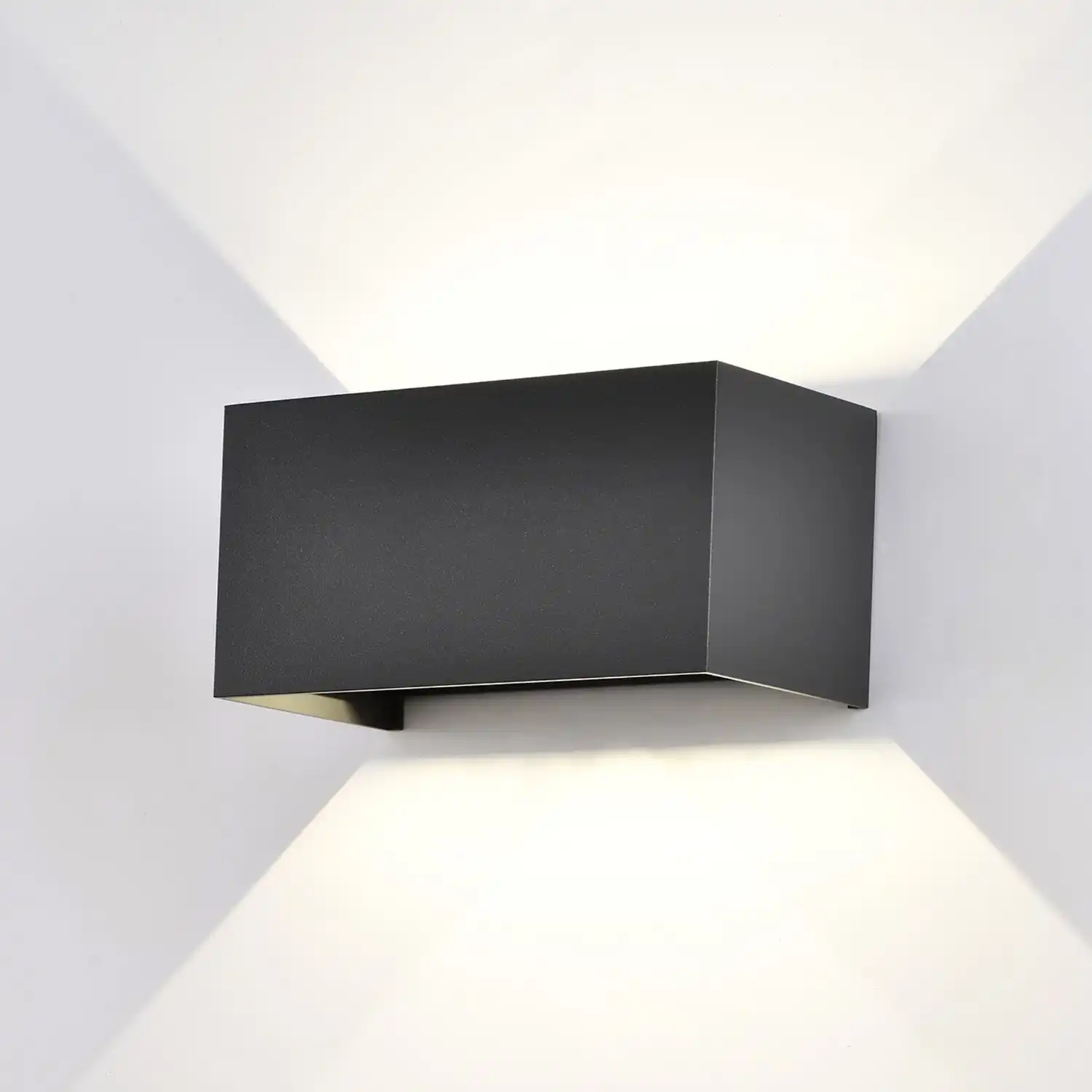 Davos Rectangle Wall Lamp, 4 x 6W LED, 3000K, 2200lm, IP54, Sand Black, 3yrs Warranty