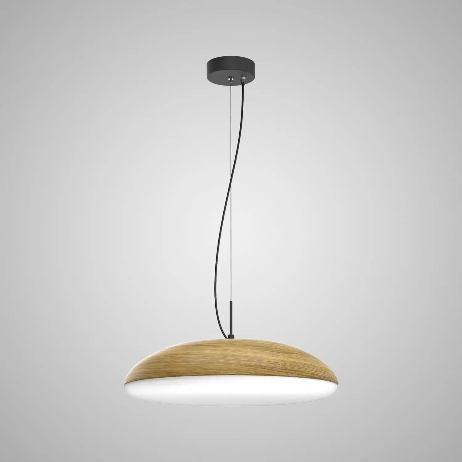 Kazz Pendant 50cm Round, 6 x E27 (Max 20W LED), Wood