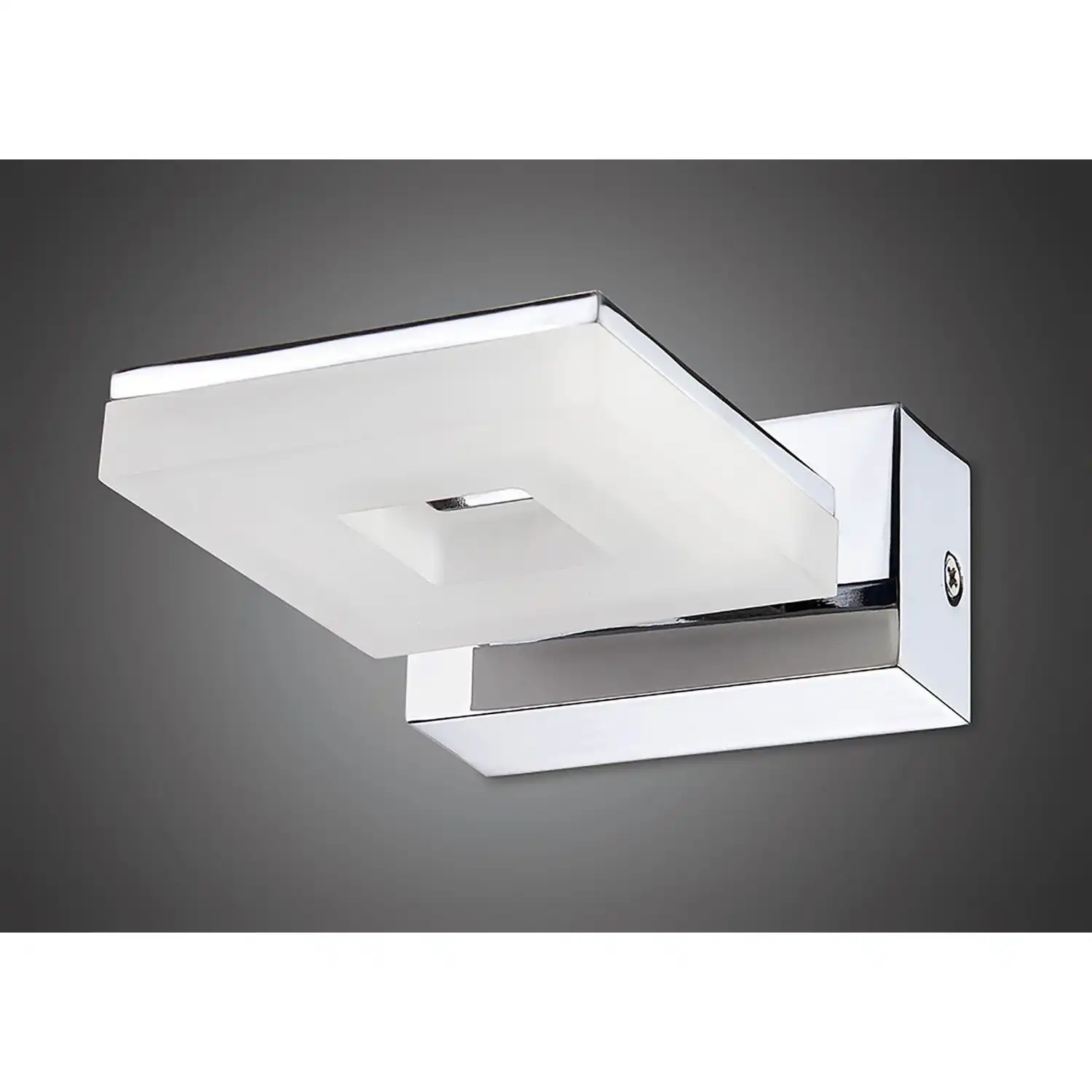 Marc Wall Lamp 1 Light 5W LED 3000K IP44, 450lm, Polished Chrome Frosted Acrylic, 3yrs Warranty