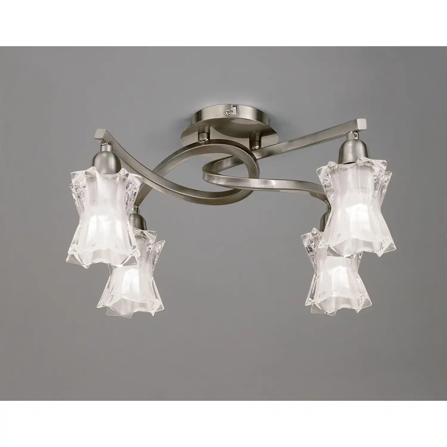 Alaska Ceiling 4 Light L1 SGU10, Satin Nickel, CFL Lamps INCLUDED