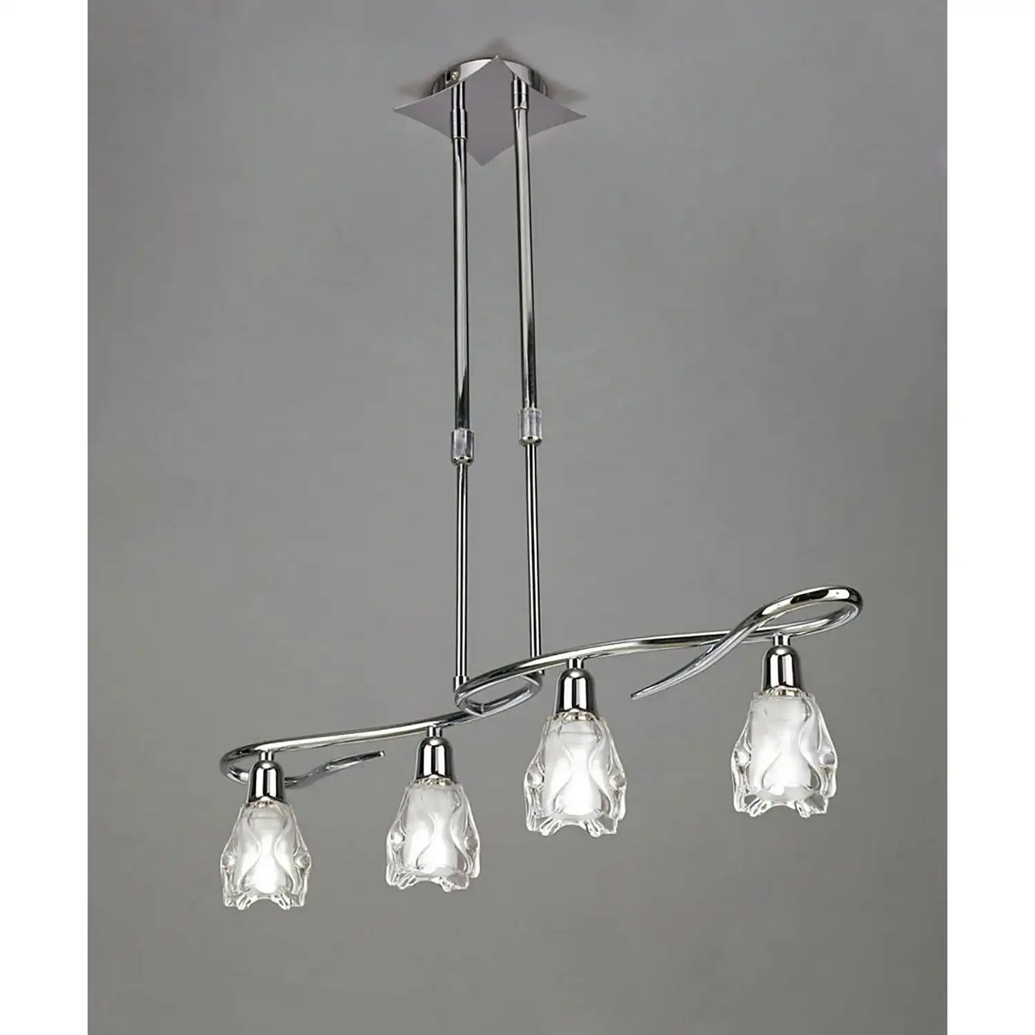 Amel Telescopic 4 Light L1, SGU10 Bar, Polished Chrome, CFL Lamps INCLUDED