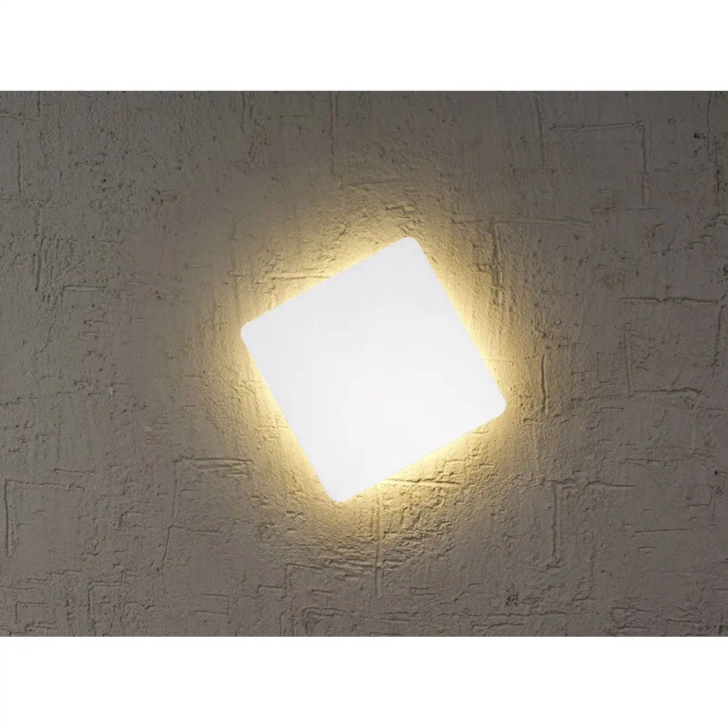 Bora Bora Wall Light 13cm Square 6W LED 3000K, 540lm, Matt White, 3yrs Warranty