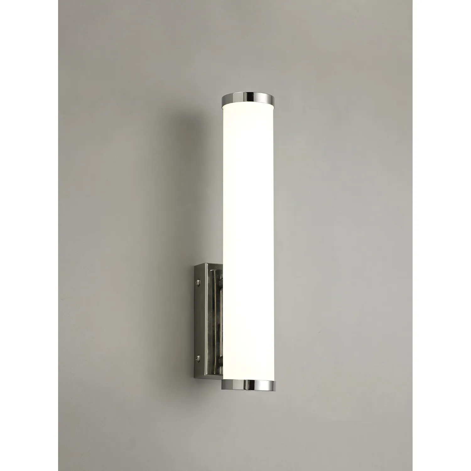 Abbey Wall Lamp Small, 1 x 9W LED, 4000K, 621lm, IP44, Polished Chrome, 3yrs Warranty