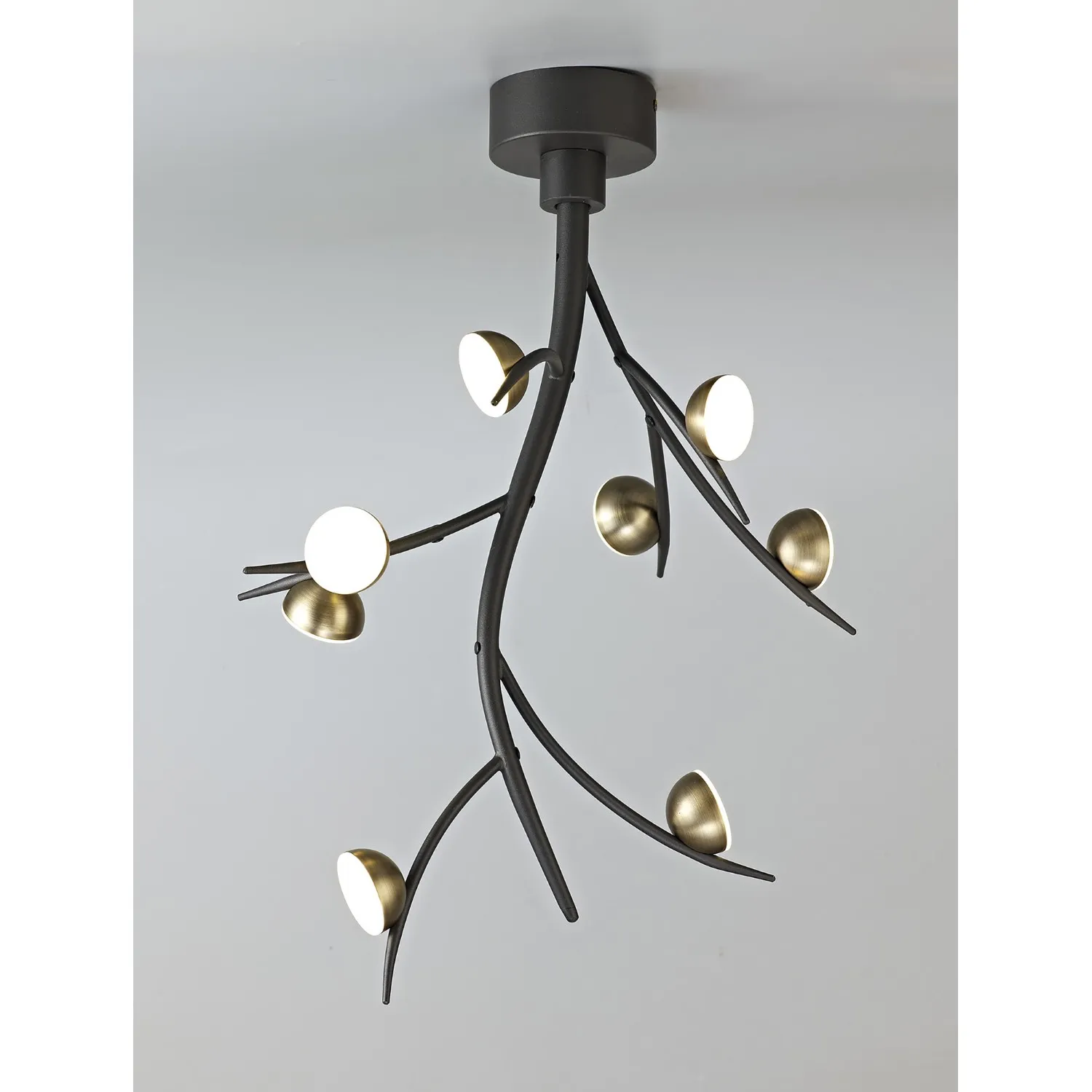 *Newhaven 8 Light Ceiling Pendant, 8 x 3W LED, 3000K, 1320lm, Black Antique Brass, 3yrs Warranty