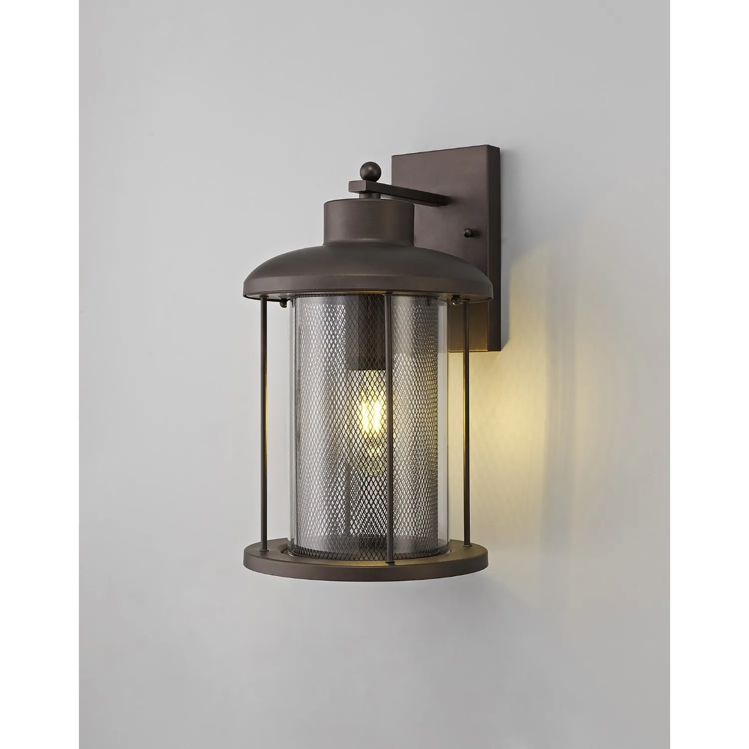 Hampstead Extra Large Wall Lamp, 1 x E27, Antique Bronze Clear Glass, IP54, 2yrs Warranty