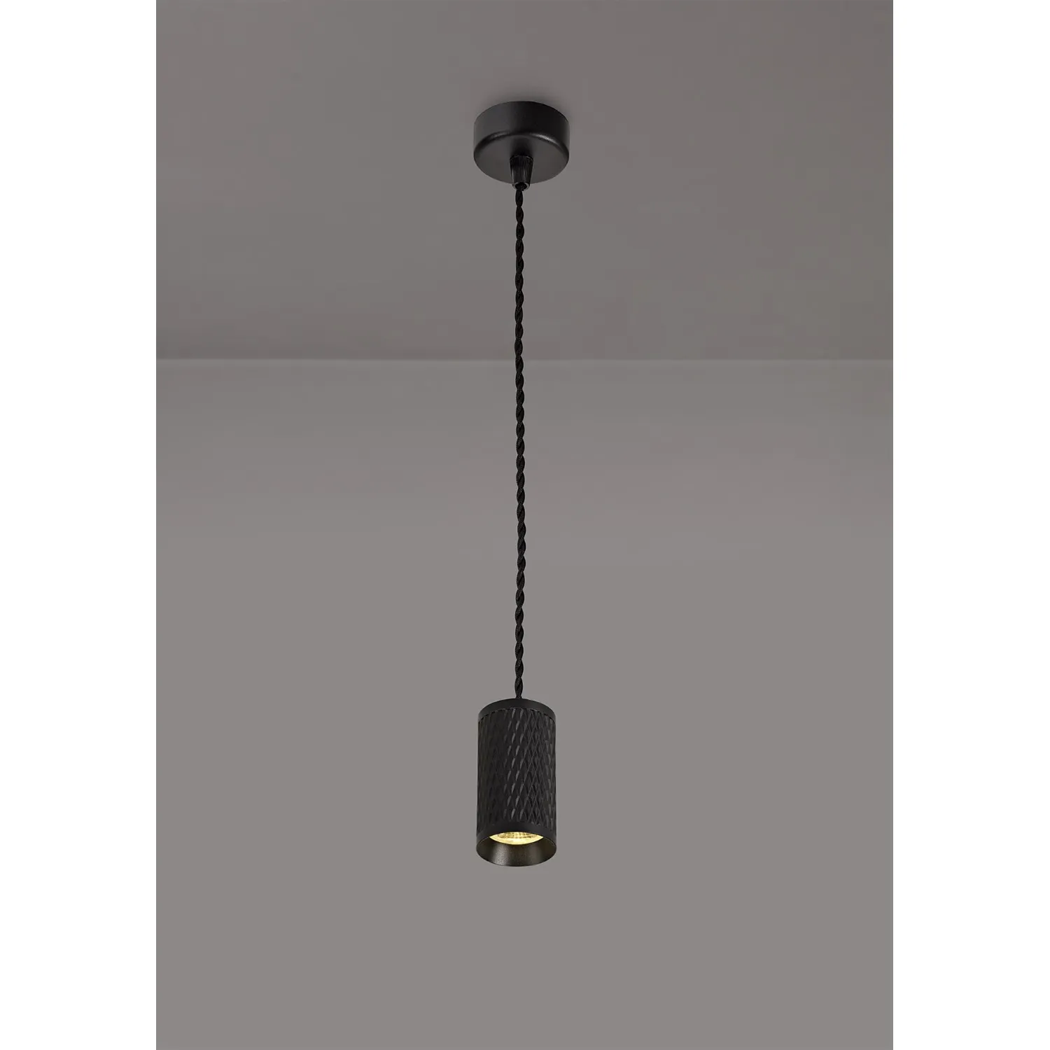 Lenham 1 Light 11cm Pendant Light GU10, Sand Black