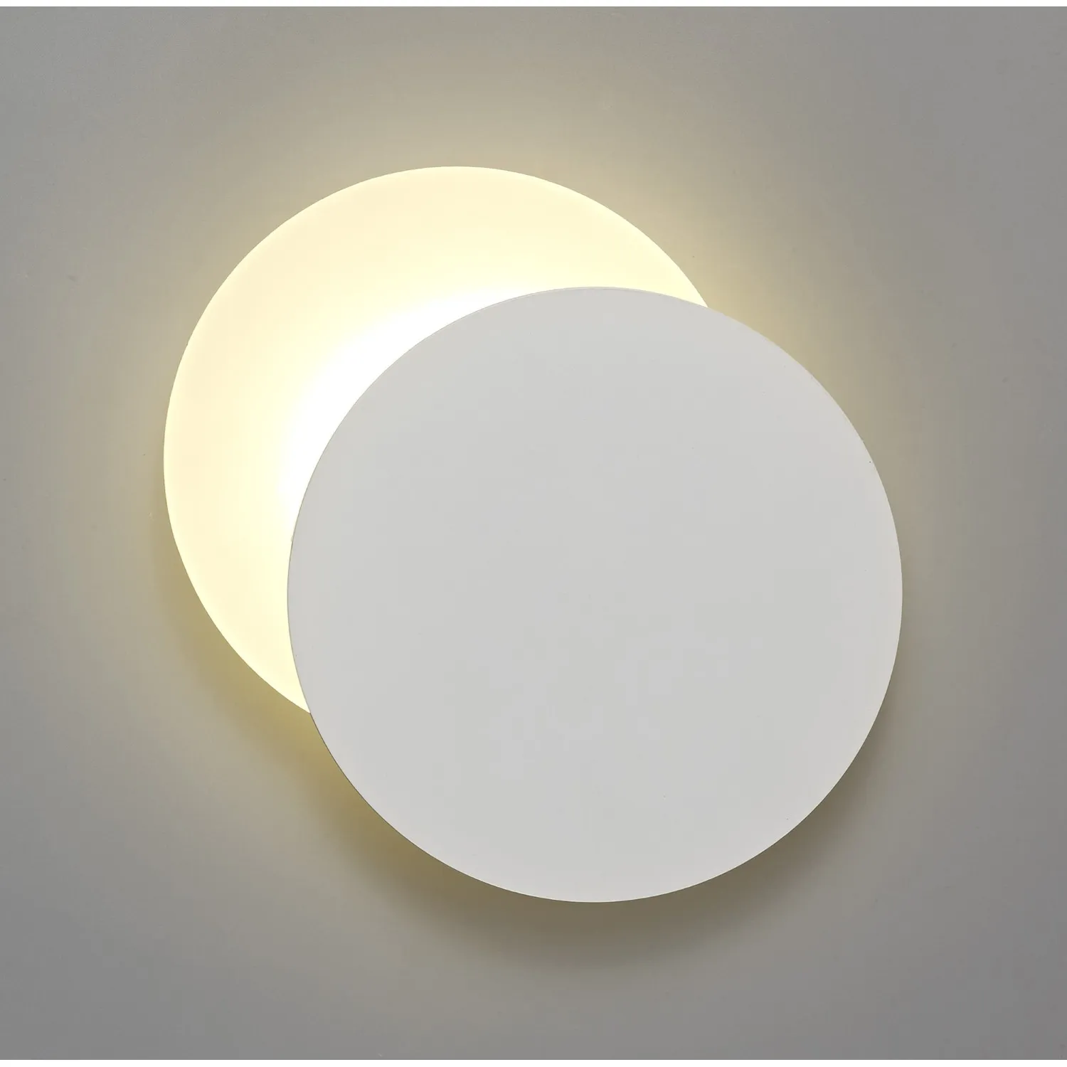 Edgware Magnetic Base Wall Lamp, 12W LED 3000K 498lm, 20 19cm Round Right Offset, Sand White Acrylic Frosted Diffuser