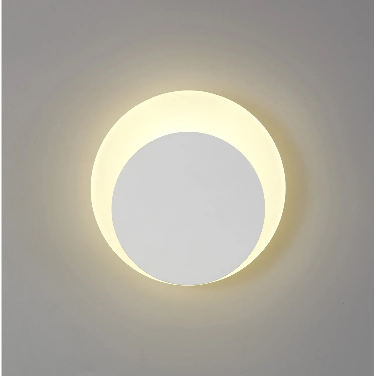 Edgware Magnetic Base Wall Lamp, 12W LED 3000K 498lm, 15 19cm Round Bottom Offset, Sand White Acrylic Frosted Diffuser