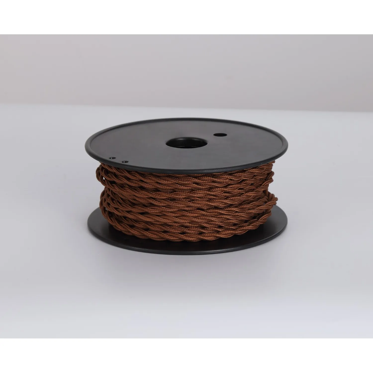 Knightsbridge 25m Roll Dark Brown Braided Twisted 2 Core 0.75mm Cable VDE Approved
