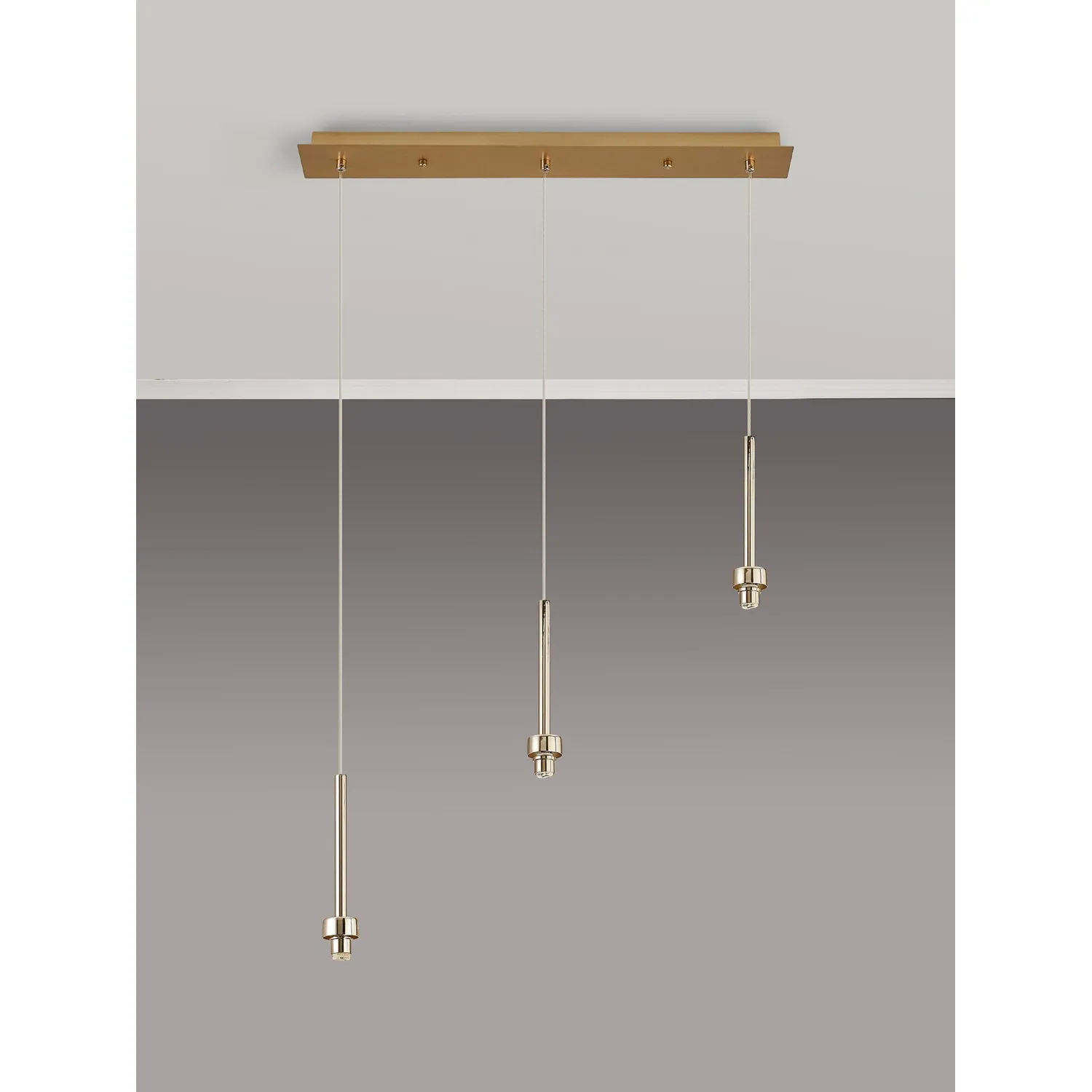 Abingdon French Gold 3 Light G9 Universal 2m Linear Pendant, Suitable For A Vast Selection Of Glass Shades