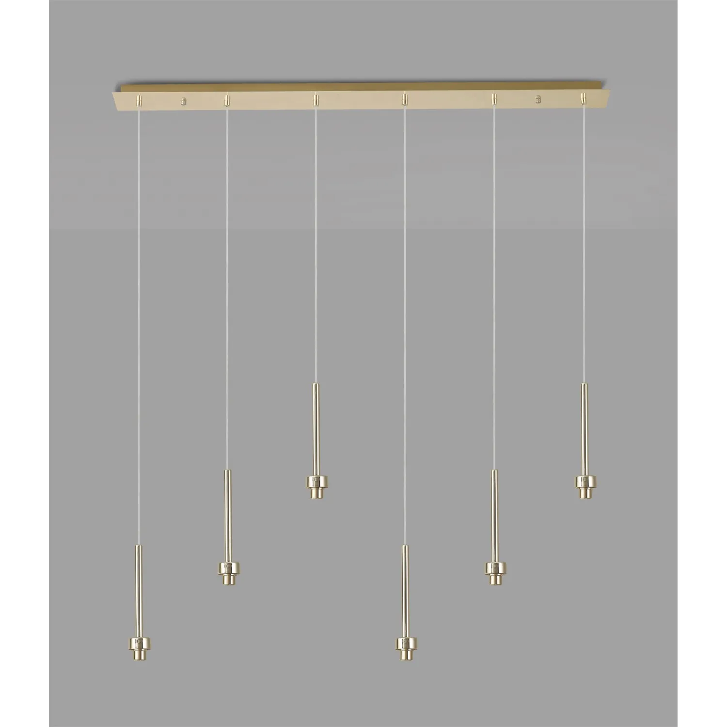 Abingdon French Gold 6 Light G9 Universal 2m Linear Pendant, Suitable For A Vast Selection Of Glass Shades