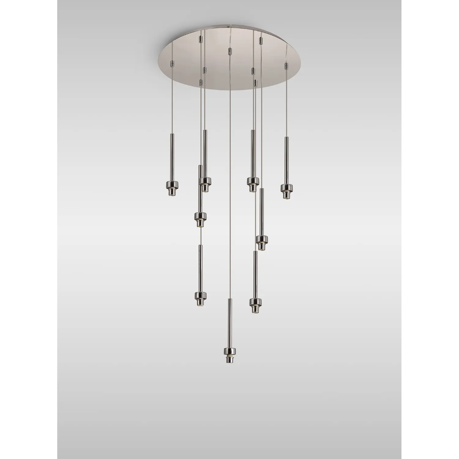 Abingdon Polished Chrome 9 Light G9 Universal 2.5m Round Multiple Pendant, Suitable For A Vast Selection Of Glass Shades