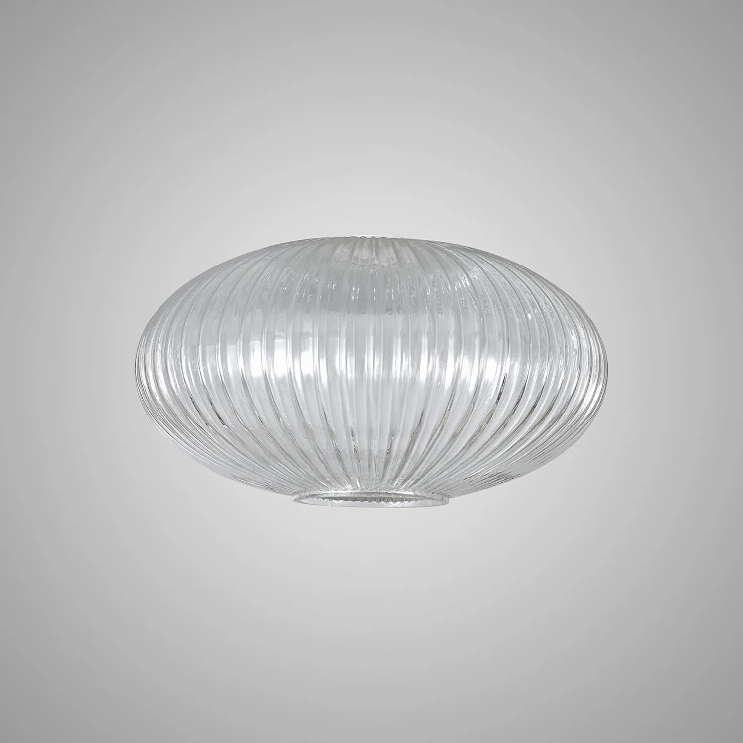 Epsom 30cm Oval Sphere Ribbed Glass (G), Clear