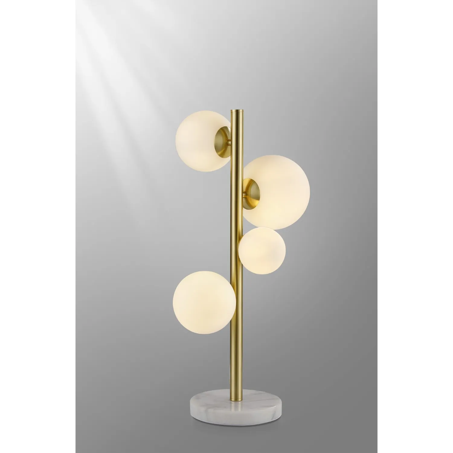 Tenterden Table Lamp, 4 x G9, Satin Gold, Opal Glass